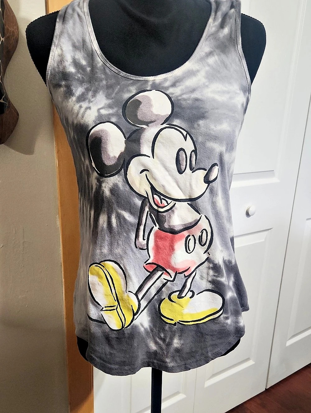 Disney Gray Tie-dye Mickey Mouse Tank